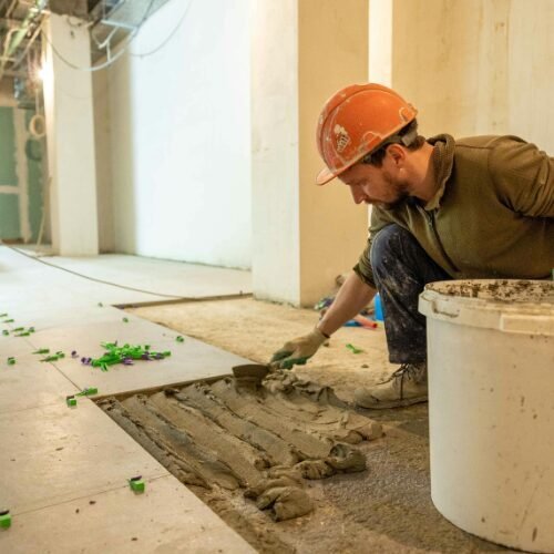 Plaster and tile work